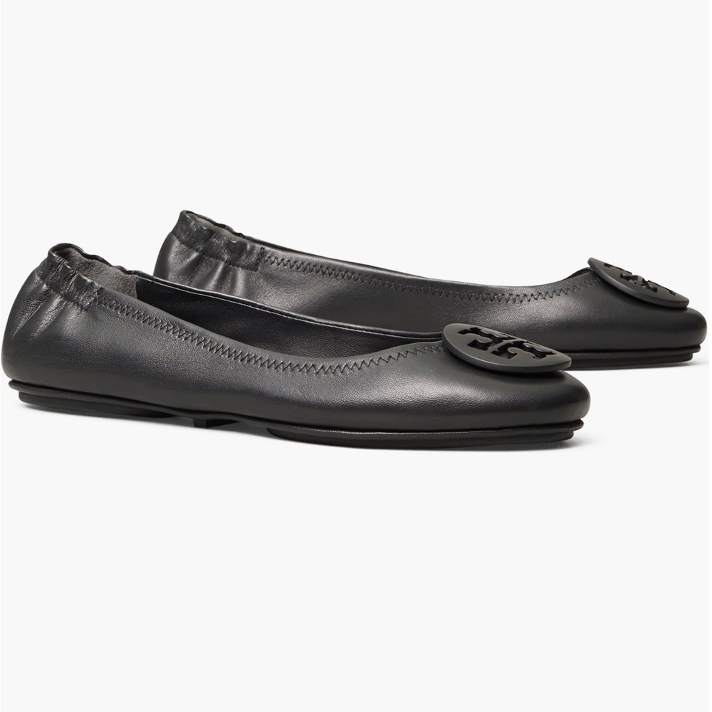 Tory Burch Black Minnie Travel Flats 13M